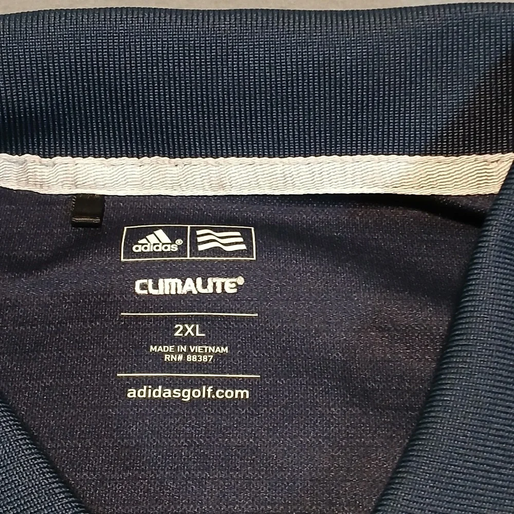 Adidas Climalite Navy G C Seal Beach Navy Golf Polo Shirt Men's 2XL Short Sleeve